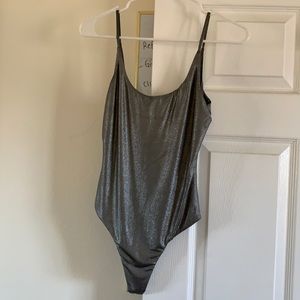 H:ours charcoal shimmer bodysuit
